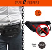 Safekeepers Heuptas - Buideltas Plat - RFID Anti Skimm - Leer - Zwart