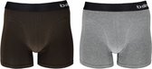 boxershorts Basic heren viscose grijs/bruin 2 stuks maat L