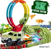 Allerion Glow in the Dark Racebaan – 220-delig – Looping – Met Zelfrijdende Auto en Echte Rook – XXL Speelset