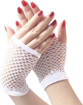 SissyMarket - Sissy Fishnet handschoenen - Klein - Wit
