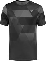 Rogelli Geometric Sportshirt - Korte Mouwen - Heren - Zwart, Grijs - Maat XL