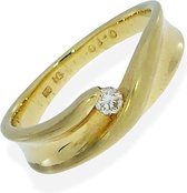 Gouden damesring diamant 0.07 ct 14 karaats