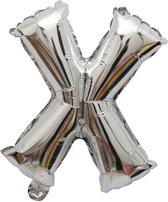 Folieballon / Letterballon Zilver - Letter X - 41cm