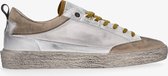 Yellow cab | Vulcan men 1-c bone white canvas/suede spray white low lace up - off white dirty so | Maat: 42