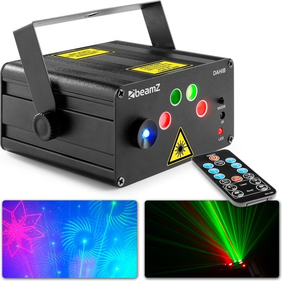 Foto: Party laser beamz dahib laser lichteffect met rode groene laser blauwe led