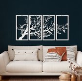 Wanddecoratie | Boom Van Leven / Tree of Life| Metal - Wall Art | Muurdecoratie | Woonkamer |Wit| 175x88cm
