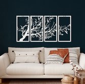 Wanddecoratie | Boom Van Leven / Tree of Life| Metal - Wall Art | Muurdecoratie | Woonkamer |Wit| 100x50cm