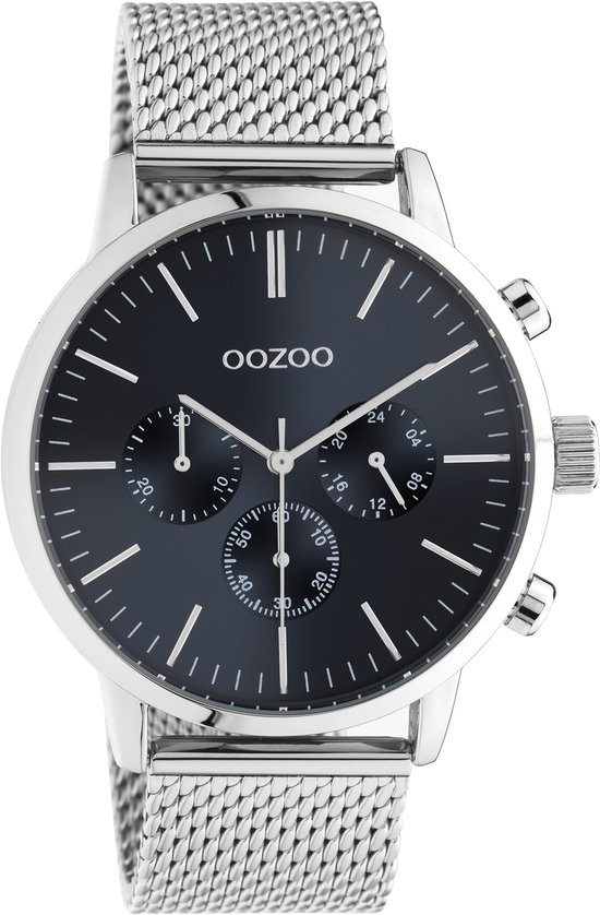 OOZOO Timepieces - Montre en argent avec bracelet maille en métal argenté - C10911 - Ø45