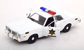 1975 Dodge Coronet Politie (Wit) (22 cm) 1/24 Greenlight - Model auto - Schaalmodel - Modelauto - Miniatuur autos - Politieauto