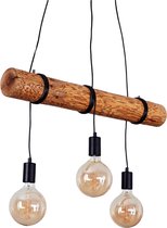 Boho-stijl - Hout  Hanglamp - hanglamp bruin, 3-lichtbronnen - Modern Bruin Hout Plafondlamp - Retro Hanglamp - Scandinavisch Hout Hanglamp - Vintage Hout Plafondlamp -  Slaapkamer