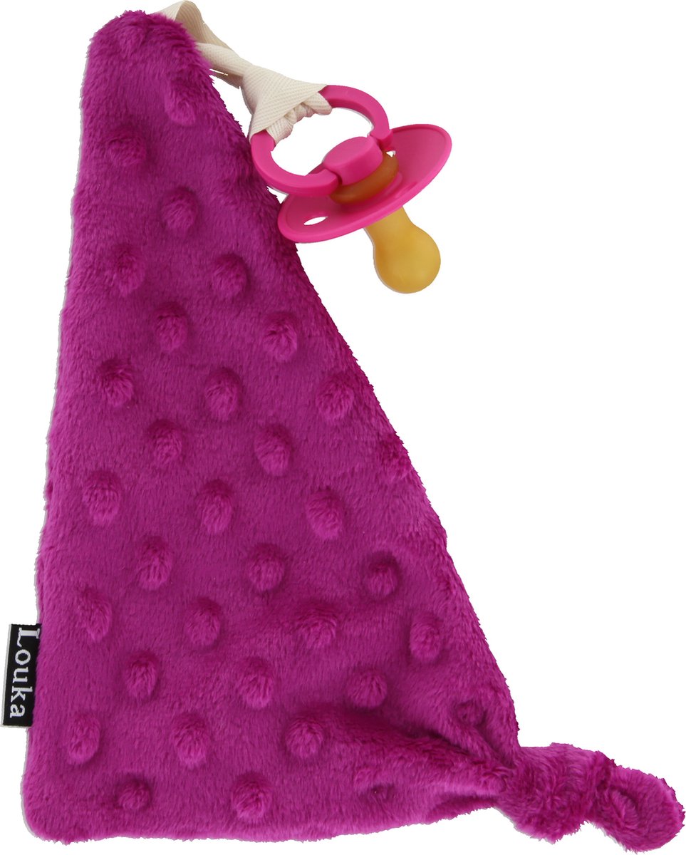 Goedkoopste Louka speendoekje driehoek minky fuhsia-roze-meisje-jongen-minky-speenknuffel-excl. speen