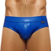 Modus Vivendi - Leather Legacy Slip Blauw - Maat XL - Heren Slip - Mannen Ondergoed - Nep leer