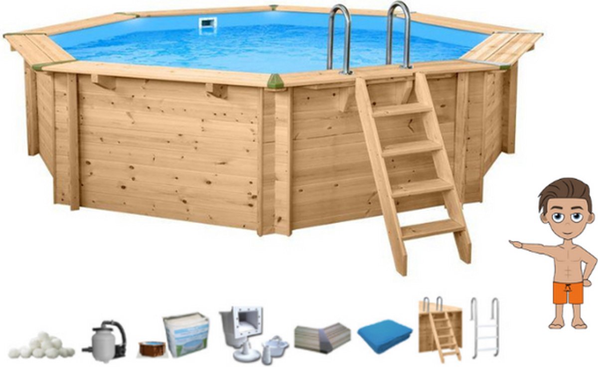 Interline Houten zwembad Bali - Ø 655 cm