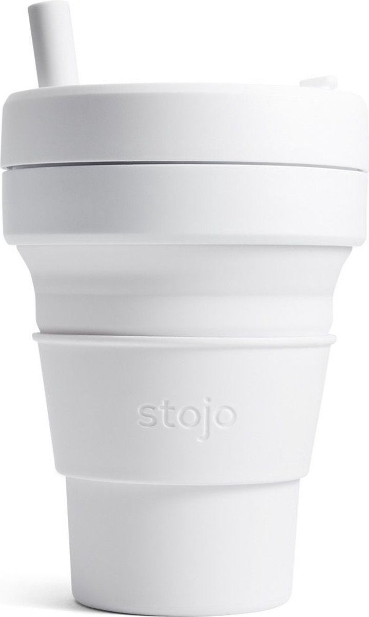 Stojo - Biggie Cup - Koffie / Theebeker - 470 ml - Herbruikbaar - Opvouwbaar - Quartz