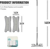 Dweil - Mop 360 met Houder - Dweilsysteem met twee Pads - Vloerwisser - Dweilset Vloer