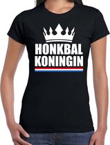 Zwart honkbal koningin shirt met kroon dames - Sport / hobby kleding XXL