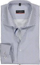 ETERNA modern fit overhemd - twill heren overhemd - blauw met wit dessin (contrast) - Strijkvrij - Boordmaat: 40