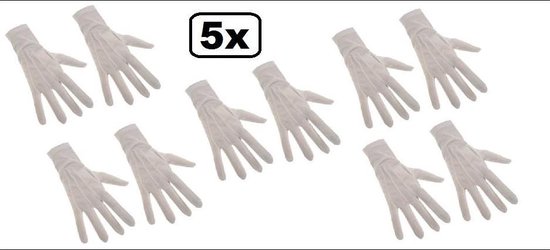 5x gants Luxury Prince blanc taille M.