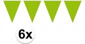 6x vlaggenlijn / slinger groen 10 meter - totaal 60 meter - slingers