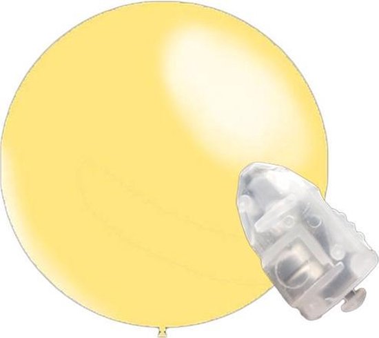 5 stuks ledverlichte Metallic decoratieballonnen ivoor 28 cm met losse LED-lampjes