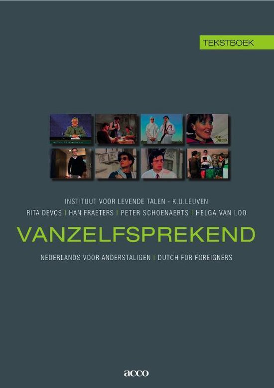 Couverture du livre 'VANZELFSPREKEND Nederlands voor anderstaligen', avec huit petites photos de scènes avec des personnes.