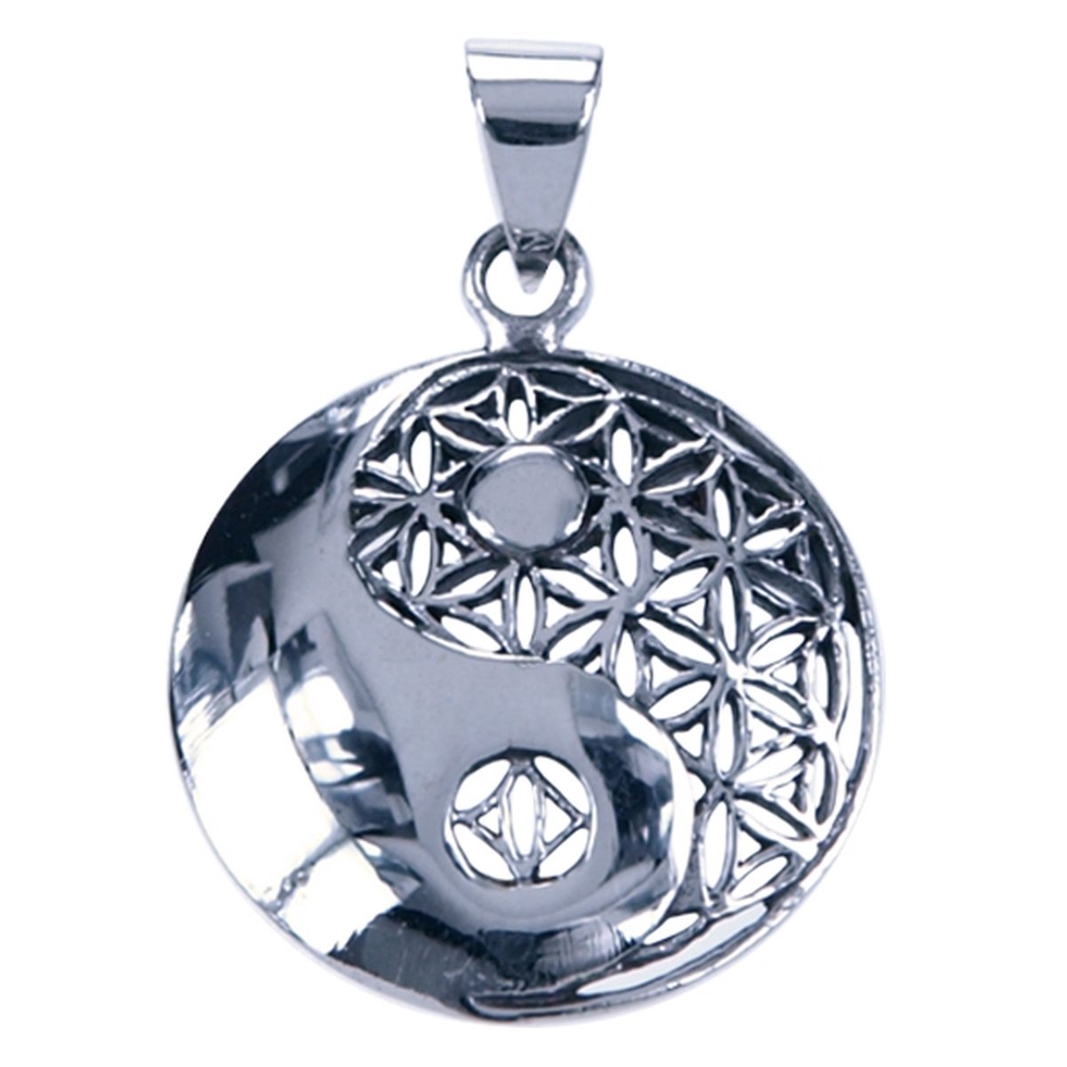 Zilveren Yin Yang bewerkt ketting hanger - MOOYE ® - Collectie