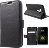 Litchi Cover wallet case hoesje LG G5 zwart