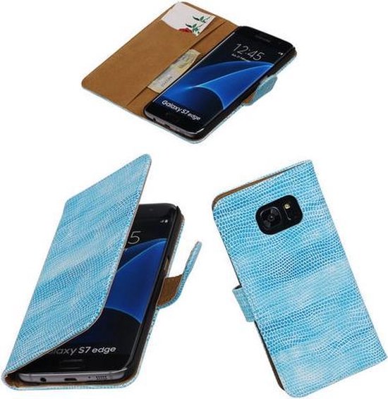 Étui Portefeuille Samsung Galaxy S7 Edge Turquoise Mini Snake Book Type