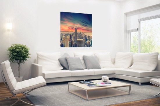 Affiche Manhattan avec ciel spécial 150x75 cm - Tirage photo sur Poster (décoration murale salon / chambre) / Poster Villes