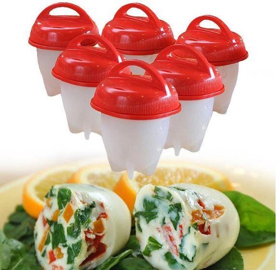 Siliconen Egglettes, eieren koken zonder schil, BPA-vrij, 4 + 2 gratis,  niet geschikt... | bol.com