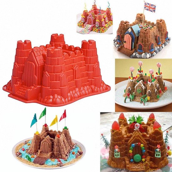 Beleefd Soms Microcomputer Silicone 3D Kasteel Bakvorm - Grote Cakevorm Taartvorm Castle - XL | bol.com