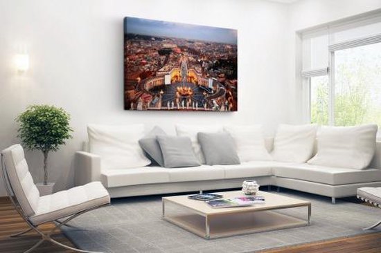 Place Saint - Pierre de Rome en toile 80x60 cm - Impression photo sur toile peinture Décoration murale salon / chambre à coucher) / Villes Peintures Toile