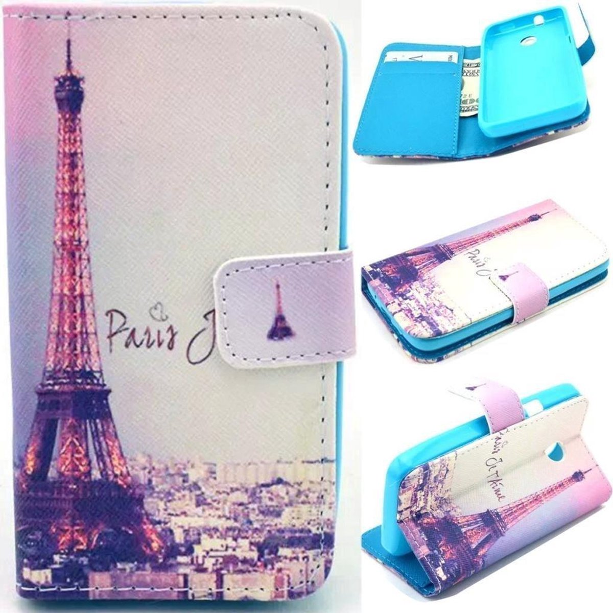 iCarer Eiffel tower print wallet case hoesje Geschikt voor: Huawei Y625