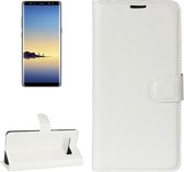 For Samsung Galaxy Note 8 Litchi structuur horizontaal Flip lederen hoesje met houder & Card Slots & Walletwit
