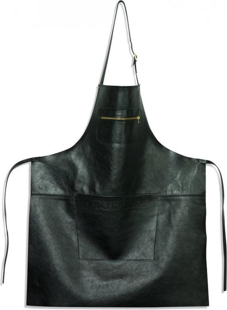 Dutchdeluxes Lederen Schort Amazing Apron - Zwart