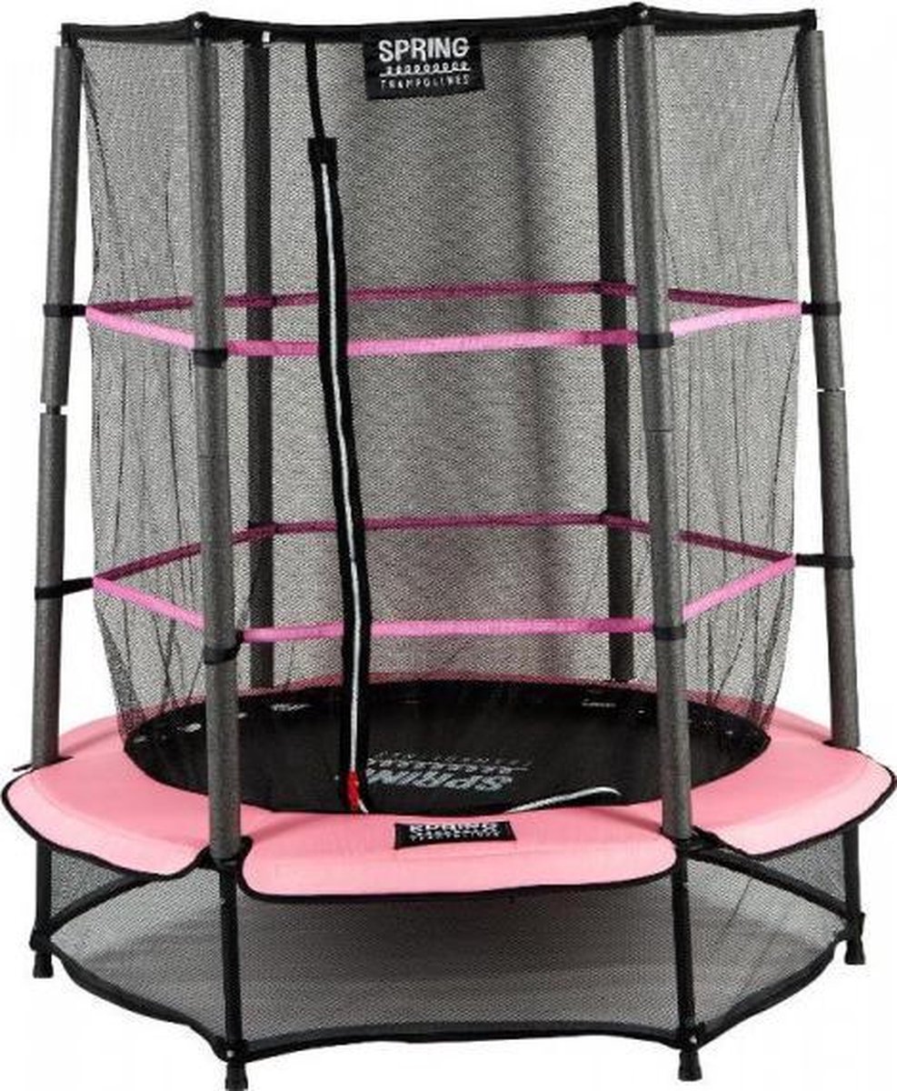 SPRING Trampoline 140 cm met Black Edition roze rand