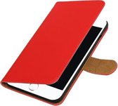 Rood Effen booktype wallet cover hoesje voor Apple iPhone 7 Plus / 8 Plus