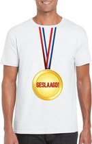 Geslaagd medaille t-shirt wit heren M