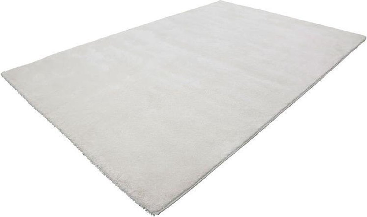 Lalee Softtouch- Berber Vloerkleed- Effen- hoogpolig- uni- shaggy- velvet 160x230 cm ivoor gebroken wit