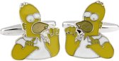Amanto Manchetknopen Homer - 316L Staal PVD - Simpsons - 16x19mm