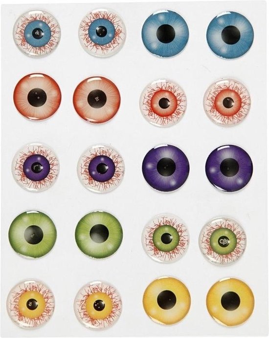Netjes verband draaipunt Halloween - Zelfklevende gekleurde 3D hobby ogen/oogjes | bol.com