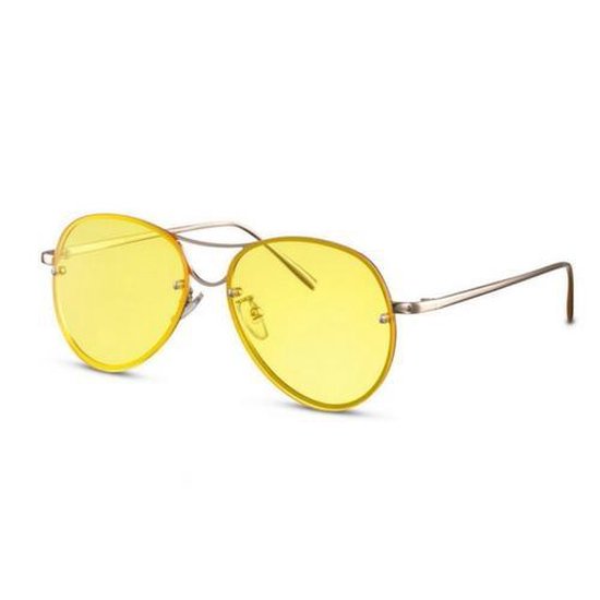 Zonnebril dames | Geel montuur | Gele glazen | Zomerse bril | | bol.com