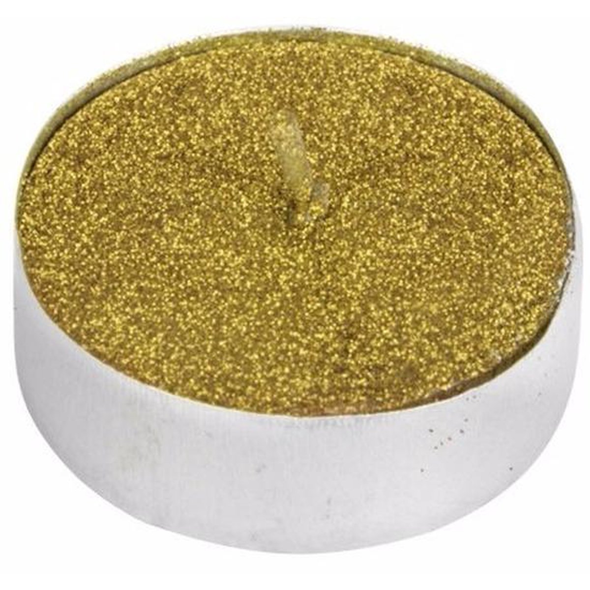 Kerst gouden glitter theelichtjes/waxinelichtjes 8 stuks