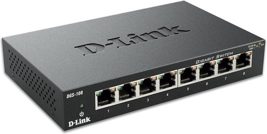 D-Link DGS-108 - Netwerkswitch - Unmanaged - 8 Poorten