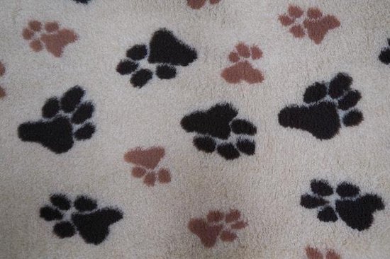 Vetbed beige met poot afdruk 75x50 cm