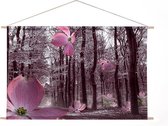 Ideasonthefloor.com - Textiel poster - Bloemen In Bos - Fotografische Kunst - 90x60 cm (bxl) - Titel: Falling flowers