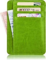 Luxe Groene Platte Portemonnee / Dunne Compact Portemonnee / Front Wallet