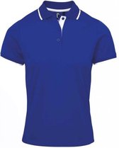 2 x Women's contrast Coolchecker® polo, Kleur Royal/ White, Maat L  (2-stuks)