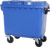 4-wiel afvalcontainer - 660 liter - blauw