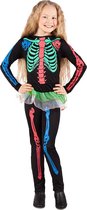 Kostuum Neon Skelet - 4-6 Jaar - Carnavalskleding
